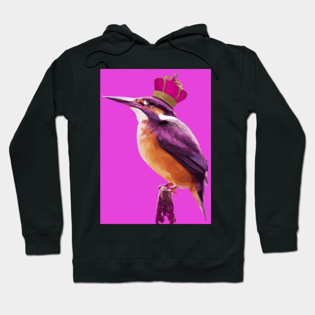 Bird with Crown Hoodie by maxcode